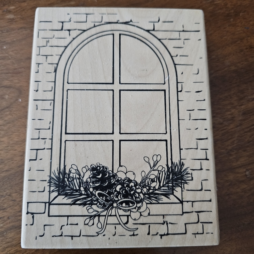 Recollections Wooden Christmas Window Stamp